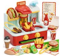 Lehoo Castle Accessori da Cucina da Gioco, Set di Cibo da Gioco per Bambini, Set da Cucina per Bambini con Hamburger, Giochi Bambina 3+ Anni