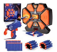 Lehoo Castle Bersaglio Nerf, Bersaglio Digitale per Pistole Nerf, Viene Fornito con 1 Blaster, 20 Colpi di Munizioni in Schiuma, 2 Cinturini da Polso(Nero)