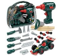 Lehoo Castle Cassetta Attrezzi Bambini con Trapano Giocattolo ＆ Auto da Corsa Giocattolo per Bambini, Regalo di Ruolo Montessori da 3 4 5 6 Anni Ragazzi Ragazze