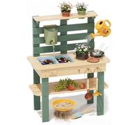 Lehoo Castle Cucina Bambini Legno - Mud Kitchen da Esterno con Lavello a Acqua Corrente, Giochi Sensoriali per Cucinare e Annaffiare, Giocattolo Montessori per Giardino 3+ Anni