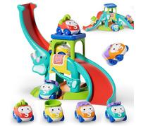 Lehoo Castle Giocattoli per bambini a partire da 1 anno, giocattolo Montessori 2 anni, giocattolo per auto con parcheggio e scivolo, giocattolo educativo regalo per ragazzo 1-3 anni (elefante)