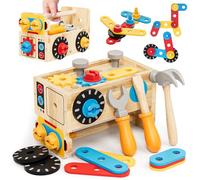 Lehoo Castle Giochi in Legno Cassetta Attrezzi Bambini Attrezzi Giocattolo Giochi Educativi in Legno Regalo per Bambini Ragazzo Ragazza 2 3 4 5 Anni