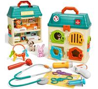 Lehoo Castle Kit Dottoressa Bambina, Valigetta Dottore Bambini, Kit Dottore Bambino con Luce e Suono, Giochi Bambini 3 Anni