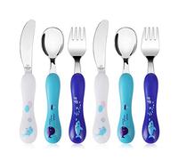 Lehoo Castle Posate Bambini, 6 Pezzi Posate per Bambini Acciaio, Set Posate Bambini con 2 Forchette Bambini, 2 Coltello Bambini, 2 Cucchiaio Bambini, Posate Bambino Non è Tagliente per 1 2 3 4 Anno