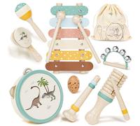 Lehoo Castle Strumenti Musicali Bambini 1 Anno, 8 in 1 Giochi Legno Montessori Sensoriale con Maracas Xilofono Tamburello Gioco Bambi Bimba 2 3 4 5 6 Anni, Educativi Interattivo Regalo
