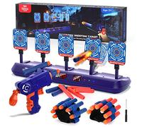 Lehoo Castle Tiro al Bersaglio con Pistola Giocattolo per Bambini, Bersaglio Elettrico per Nerf con 20 Proiettili in Schiuma, Giochi Bambino 5 6 7 8 9 Anni