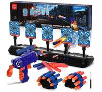 Lehoo Castle Tiro al Bersaglio con Pistola Giocattolo per Bambini, Bersaglio Elettrico per Nerf con 20 Proiettili in Schiuma, Regalo Bambino 5 6 7 8 9 Anni
