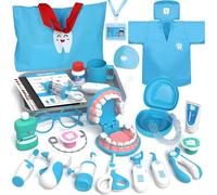 Lehoo Castle Valigetta Dottore Bambini, Kit Dentista per Giochi, Valigetta Dottoressa Bambina, Montessori per Bimbi di 3+ Anni, Ragazzi Dai 3+ Anni in Su(Blu)