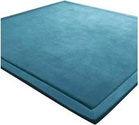 LEHOUR Tappeto in velluto di corallo, per bambini, morbido, tappeto per gattonare, per bambini, antiscivolo, per ingrandire il gioco (blu, 150 x 180 cm)