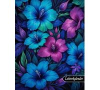 Lehrerkalender 2025 2026: Lehrer-planer von August bis Juli. Stilvoller Schuljahresplaner für lehrerinnen. Unterrichtsplaner lehrer für Schuljahr a4. Tropische Blumen Design Cover