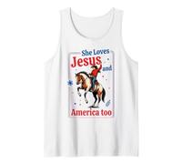 Lei AMA Gesù e America Vintage Western Horse Rider Canotta