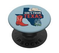 Lei è del Texas, Wildflower Bluebonnet Texas Love, TX PopSockets PopGrip Adesivo