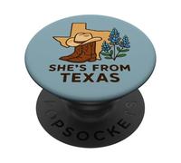 Lei è di Texas, Wildflower Bluebonnet Texas Love PopSockets PopGrip Adesivo