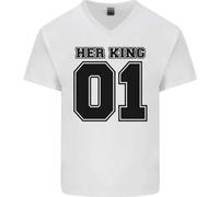 Lei King Divertente Valentines Giorno Uomo Scollo A V Cotone T-Shirt