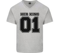Lei King Divertente Valentines Giorno Uomo Scollo A V Cotone T-Shirt