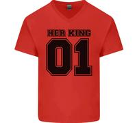 Lei King Divertente Valentines Giorno Uomo Scollo A V Cotone T-Shirt