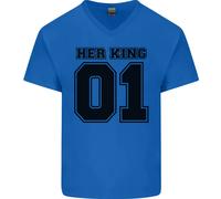 Lei King Divertente Valentines Giorno Uomo Scollo A V Cotone T-Shirt