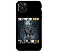Lei mi chiama Alpha Tu mi chiami Sir Funny Alpha Wolf Meme Custodia per iPhone 11 Pro Max