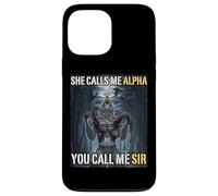 Lei mi chiama Alpha Tu mi chiami Sir Funny Alpha Wolf Meme Custodia per iPhone 13 Pro Max