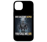 Lei mi chiama Alpha Tu mi chiami Sir Funny Alpha Wolf Meme Custodia per iPhone 14 Plus