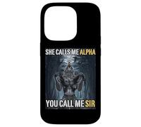 Lei mi chiama Alpha Tu mi chiami Sir Funny Alpha Wolf Meme Custodia per iPhone 14 Pro