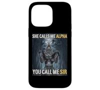 Lei mi chiama Alpha Tu mi chiami Sir Funny Alpha Wolf Meme Custodia per iPhone 14 Pro Max