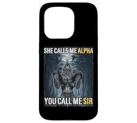 Lei mi chiama Alpha Tu mi chiami Sir Funny Alpha Wolf Meme Custodia per iPhone 15 Pro
