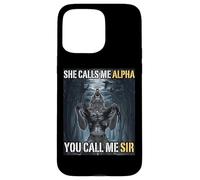Lei mi chiama Alpha Tu mi chiami Sir Funny Alpha Wolf Meme Custodia per iPhone 15 Pro Max