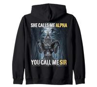Lei Mi Chiama Alpha Tu Mi Chiami Sir Funny Alpha Wolf Meme Felpa con Cappuccio