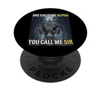 Lei mi chiama Alpha Tu mi chiami Sir Funny Alpha Wolf Meme PopSockets PopGrip Adesivo