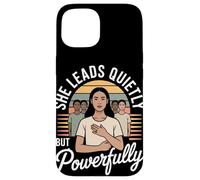 Lei non aspetta il suo turno, fa l'uguaglianza di una donna Custodia per iPhone 15