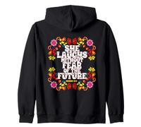Lei Ride Senza Paura del Futuro Proverbi Felpa con Cappuccio