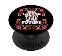 Lei ride senza paura del futuro Proverbi PopSockets PopGrip Adesivo