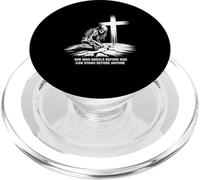 Lei si inginocchia davanti a Dio Scheletro Cross Faith PopSockets PopGrip per MagSafe