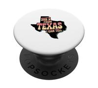 Lei viene dal Texas, posso dire l"orgoglio del Texas per le donne Cowgirl PopSockets PopGrip Adesivo