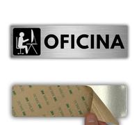 LEIASA Cartello per ufficio, 5 x 18 cm, spessore 0,8 mm, alluminio, cartello per ufficio, avviso zona, cartello area di lavoro, segnale amministrazione, indicatore ufficio (ufficio v2)