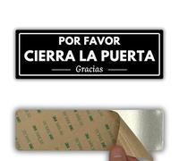 LEIASA | Segnale Chiudi la porta - 7,5 x 23 cm - Spessore 2 mm - Acrilico - Targa adesiva - Cartello Tenere porta chiusa - Etichetta Avviso - (Segnale Chiudi Porta)