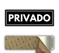 LEIASA | Segnale Privato - 7,5 x 23 cm - Spessore 2 mm - Acrilico - Targa Adesiva - Cartello Zona Privata - Etichetta Accesso Limitato - (Segnale Privato)