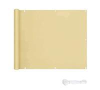 LEIBING Frangivista 0.75x5m Protezione UV Impermeabile Telo Oscurante Giardino con Occhielli Corde per Balcone, Giardino, Piscina, Color Crema