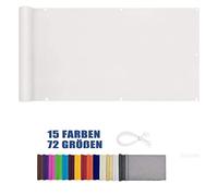 LEIBING Frangivista 0.7x9m Anti-ultravioletto, antistrappo, Antivento Terrazzo Frangivista con Occhielli, Fascette in Nylon e Corda per balconi, Cortili, terrazzi, Bianco