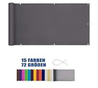 LEIBING Frangivista 0.7x9m UV HDPE Telo frangivento Recinzione Copertura Balcone Fascette e Fili in Nylon per Veranda Esterna, Cortile, terrazza, Grigio Scuro