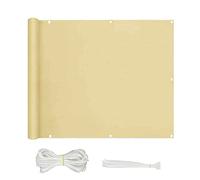 LEIBING Frangivista 0.9x9m Resistente ai Raggi UV Impermeabile Copri Ringhiera Balcone con Occhielli Corde e Fascetta per Giardino,terrazza, Balcone, Piscina, Color Crema