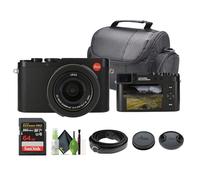 Leica D-Lux 8 - Fotocamera digitale compatta, obiettivo 10,9-34 mm f/1,7-2,8, sensore CMOS da 17 MP (nero) 19191 + scheda di memoria da 64 GB + borsa da viaggio + kit di pulizia e altro