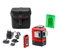 Leica Lino L6Gs - livella laser a tre linee con rotazione a 360 gradi dotato di batteria agli ioni di litio e caricabatteria (fascio laser verde, portata di lavoro: 35 m)