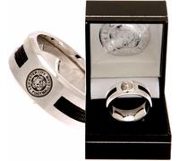 Leicester City FC Acciaio Inox Nero Inserto Fedina Completo Regalo Scatola Lcfc