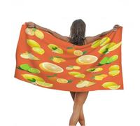 Leichong Telo Mare Grande Microfibra 100x200 cm Frutta Limone, Telo da Bagno in 3D Cartone Animato Asciugamano da Spiaggia da Asciugatura Rapida Assorbente per Palestra, Yoga