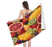 Leichong Telo Mare Grande Microfibra 100x200 cm Frutta, Telo da Bagno in 3D Multicolore Asciugamano da Spiaggia da Asciugatura Rapida Assorbente per Palestra, Yoga