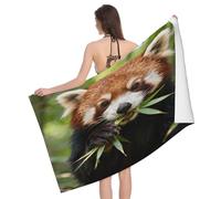 Leichong Telo Mare Grande Microfibra 180x90 cm Piccolo Panda, Telo da Bagno in 3D Simpatici Animali Asciugamano da Spiaggia da Asciugatura Rapida Assorbente per Palestra, Yoga