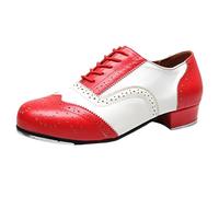 Leichtrit Calzature Tip Tap Jazz,Scarpe da Tip Tap da Uomo e da Donna con Lacci a Tacco Basso,Scarpe Tip Tap in Pelle PU,Si Adatta Bene al Piede,Antiurto,per Pratica e Il palco Hombres Mujeres