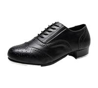 Leichtrit Calzature Tip Tap Jazz,Scarpe da Tip Tap da Uomo e da Donna con Lacci a Tacco Basso,Scarpe Tip Tap in Pelle PU,Si Adatta Bene al Piede,Antiurto,per Pratica e Il palco Hombres Mujeres